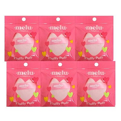 Esponja de Maquiagem Fluffy Puff Melu Ruby Rose RR-S01 - Pcte c/ 06 unid