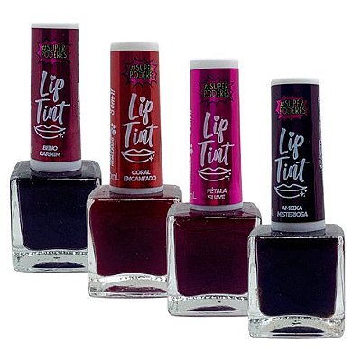Lip Tint 3 em 1 Colágeno Hidrolisado Super Poderes LTSPCH01 - Kit c/ 04 unid