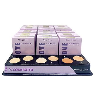 Pó Compacto Love Box 01 Cor 01 ao 06 Max Love - Box c/ 36 unid