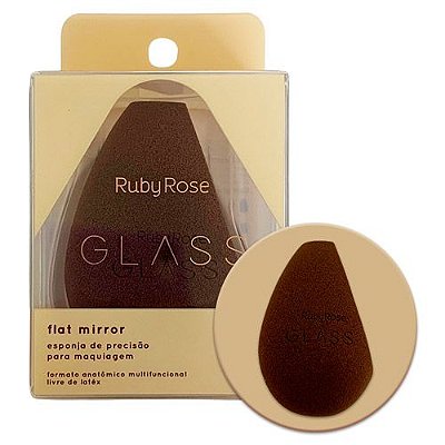 Esponja de Precisão para Maquiagem Flat Mirror Glass Ruby Rose HB-S06