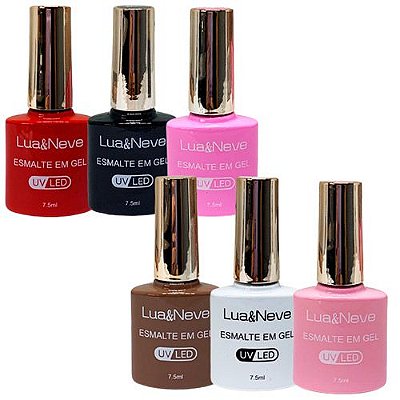 Esmalte em Gel UV/LED Lua & Neve LN12001 - Kit c/ 06 unid