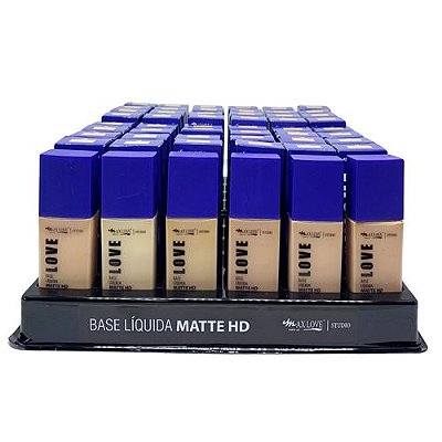 Base Líquida Matte HD Box 01 Cor 08 ao 15 Max Love - Box c/ 48 unid