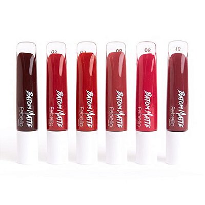 Batom Líquido Matte Super Stay Febella BM40122 - Kit c/ 06 unid