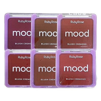Blush Cremoso Mood Ruby Rose HB-F587 - Kit c/ 06 unid