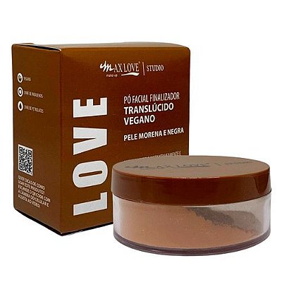 Pó Facial Finalizador Translúcido Vegano Pele Morena e Negra Max Love