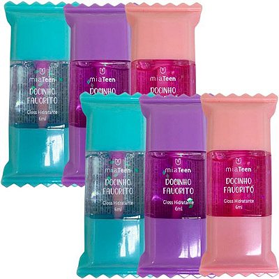 Gloss Hidratante Docinho Favorito Mia Teen Mia Make 417 - Kit c/ 06 unid