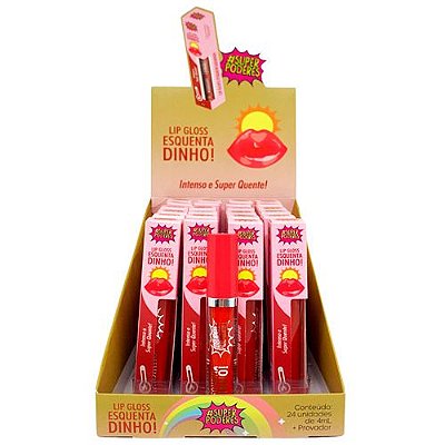 Lip Gloss Esquentadinho Super Poderes MGSP01 - Box c/ 24 unid
