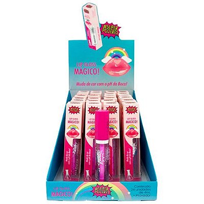Lip Gloss Mágico Super Poderes MGSP03 - Box c/ 24 unid