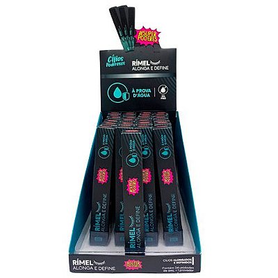 Máscara para Cílios Alonga e Define Cílios Poderosos Super Poderes MCSP05 - Box c/ 24 unid
