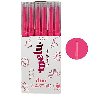 Lápis para Sobrancelhas Duo 03 Dark Melu Ruby Rose RR-2403-3 - Box c/ 24 unid