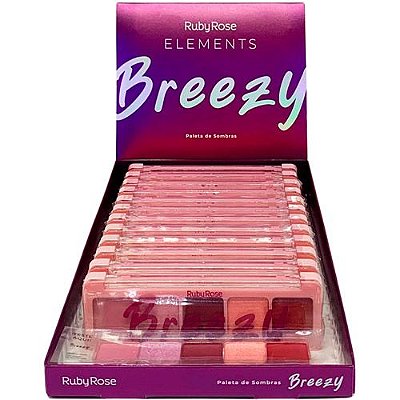 Paleta de Sombras Elements Breezy Ruby Rose HB-F535 - Box c/ 12 unid