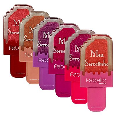 Gloss Labial Meu Sorvetinho Febella LG40518 - Kit c/ 06 unid