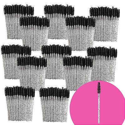 Escovinha para Cílios e Sobrancelhas com 50 Unidades - Pcte c/ 12 unid