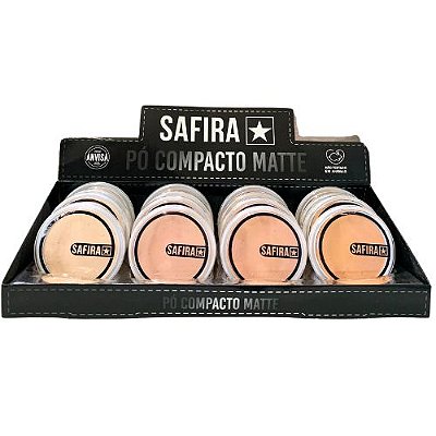 Pó Compacto Matte Cores Claras Safira - Box c/ 16 unid