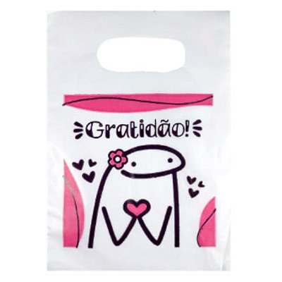 Sacola de Presente Gratidão Tam 15 x 20 - Pcte c/ 50 unid