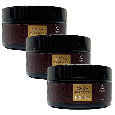 Pomada Cera Modeladora Brilho Stylos Man STYC2 - Kit c/ 03 unid