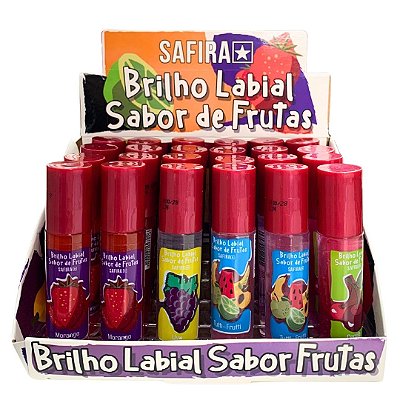 Brilho Labial Frutas Safira - Box c/ 24 unid