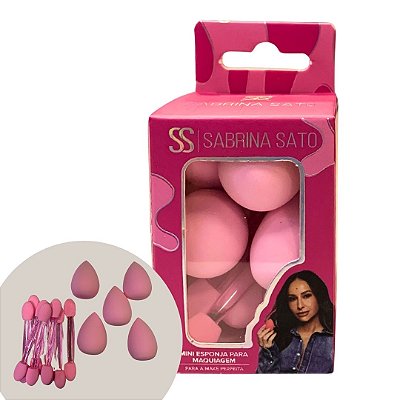 Kit Mini Esponja de maquiagem e Pincel de Sombra Descartável Sabrina Sato SP2025