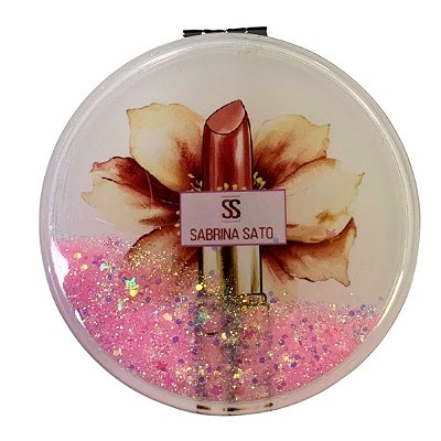 Espelho Portátil de Bolsa Estampado Redondo Sabrina Sato SP5084