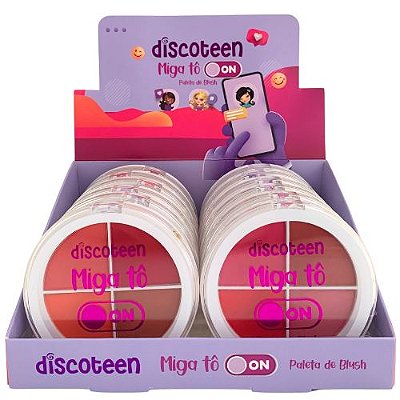 Paleta de Blush Miga Tô On Discoteen HB103639 - Box c/ 12 unid