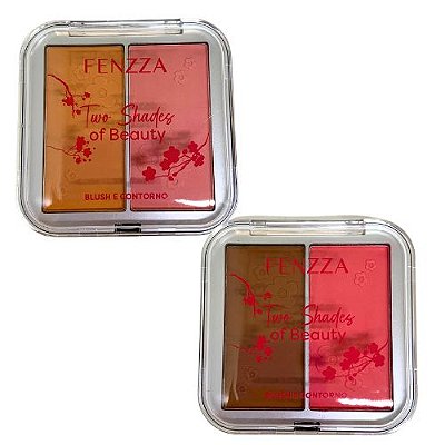 Paleta de Blush e Contorno Two Shades Of Beauty Fenzza FZ32039 - Kit c/ 02 unid