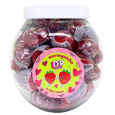 Brilho Labial Moranguinho DP Kids Dapop DK0025 - Pote c/ 60 unid