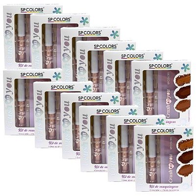Kit de Maquiagem Paleta de Sombra + Gloss Crush On You SP Colors SP319 - Box c/ 12 unid