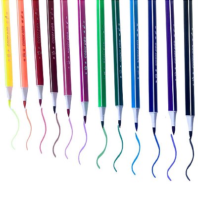 Caneta Hidrográfica Brush Pen com 12 Cores 716-12