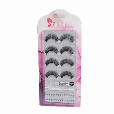Kit Cílios Postiços com Cola Mandala MC009