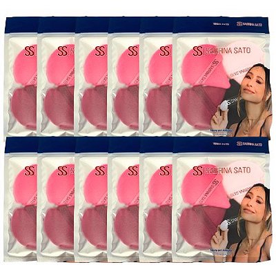 Kit com 04 Esponjas para Maquiagem Sabrina Sato SP2046 - Pcte c/ 12 unid