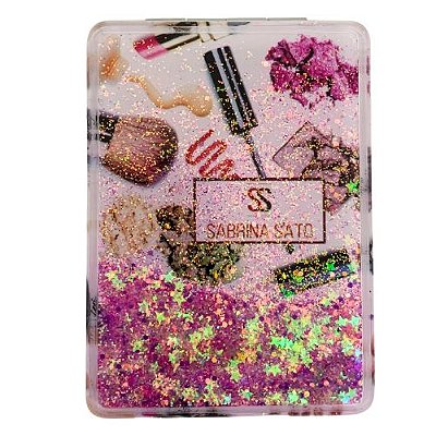 Espelho Portátil de Bolsa Estampado Quadrado Sabrina Sato SP5025
