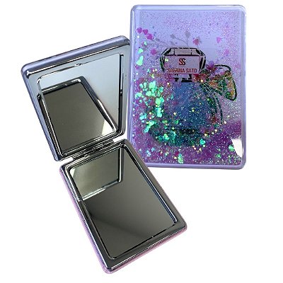 Espelho Portátil de Bolsa Estampado Quadrado Sabrina Sato SP5041