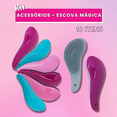 Kit 10 Escovas Mágicas Desembaraçadoras Sortidas