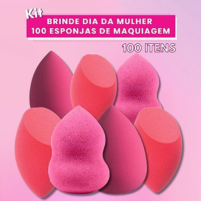 Kit 100 Esponjas de Maquiagem