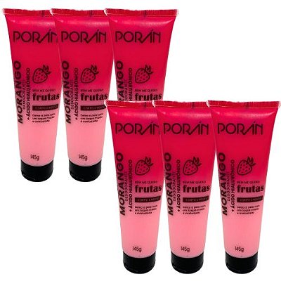 Poran - Hidratante Corporal e Facial Morango Porán PR245 - Kit c/ 06 unid