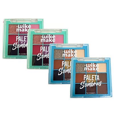 Paleta de Sombras 9 Cores Wike Make WM7001-091Z24 - Kit c/ 04 unid