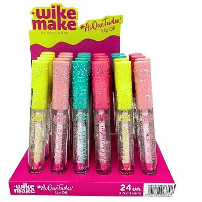 Lip Oil #AiQueTudoo! Wike Make WM7701-406M - Box c/ 24 unid