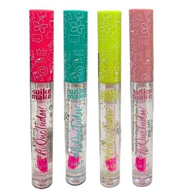 Lip Oil #AiQueTudoo! Wike Make WM7701-406M - Kit c/ 06 unid