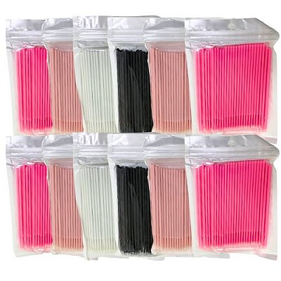 Microbrush Cotonete Alongamento de CÍlios 100 unidades MM5505 - Pcte c/ 12 unid