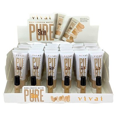 Base Líquida Matte Pura Skin Vivai 1108.1.1 - Box c/ 24 unid