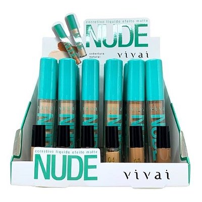 Corretivo Líquido Efeito Matte Nude Vivai 1080.1.1 - Box c/ 24 unid