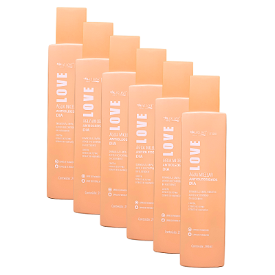 Água Micelar Antioleosidade Dia Max Love - Kit c/ 06 unid