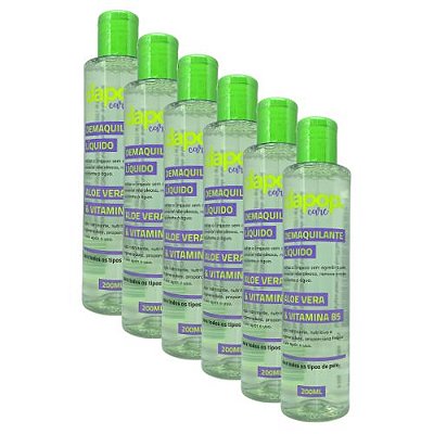 Demaquilante Líquido Aloe Vera & Vitamina B5 Dapop Care DP2335 - Kit c/ 06 unid