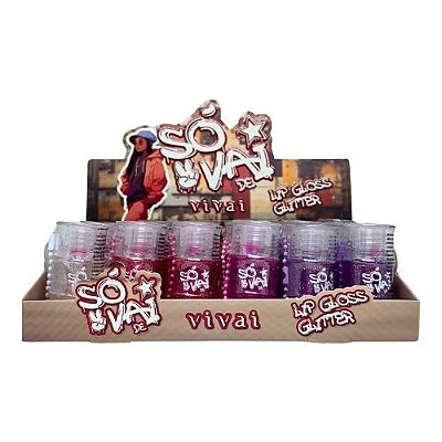 Lip Gloss Glitter Só Vai de Vivai 3154.1.1 - Box c/ 24 unid