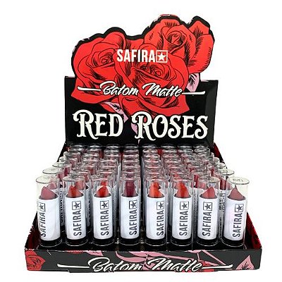 Batom Bastão Matte Red Roses Safira - Box c/ 56 unid