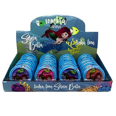 Sombra Sereia Bella Linha Teen Safira - Box c/ 24 unid