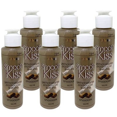 Gel Hidratante para Corpo e Virilha Smooth Kiss Chocolate Safira - Kit c/ 06 unid