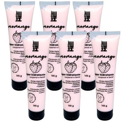 Super Hidratante Corporal e Facial Morango Better Me - Kit c/ 06 unid