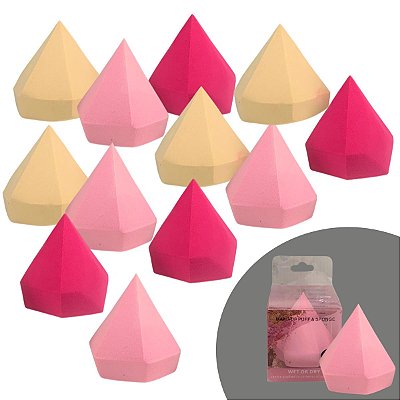 Esponja Diamante para Maquiagem - Pcte c/ 12 unid