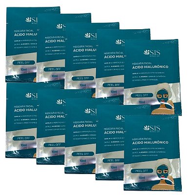Máscara Peel Off Facial Ácido Hialurônico Isis Make-Up IS1077 - Kit c/ 10 unid